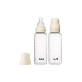 Bibs Biberon bébé avec embout rond en silicone, 270 ml, Ivory, Pack de 2