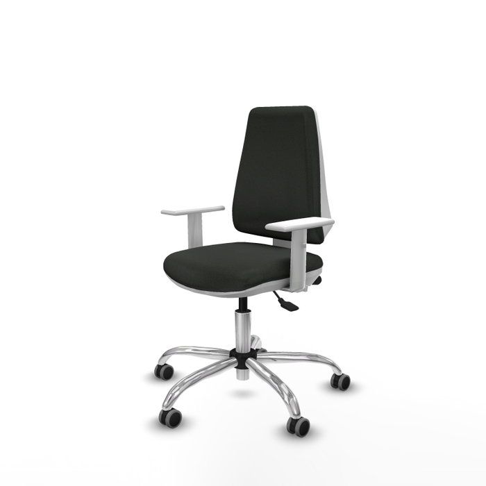 PIQUERAS Y CRESPO Chaise de bureau Elche, mécanisme Asincro, noir et blanc