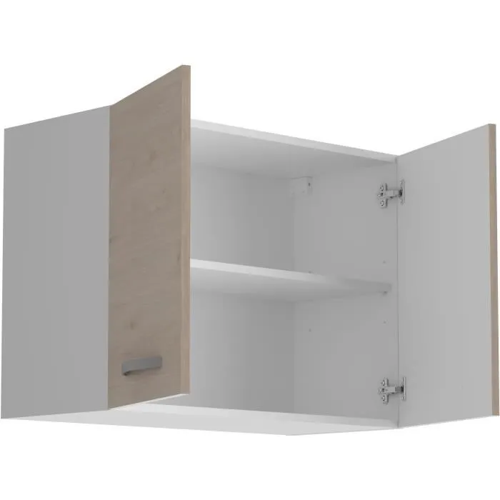 Oslo Meuble Haut 2 Portes Décoration Chene Jackson L 80 x P 36 x H 58 cm Réf 244303