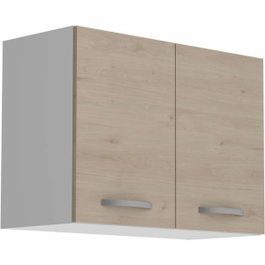 Oslo Meuble haut 2 portes Chêne Jackson L 80 x P 36 x H 58 cm