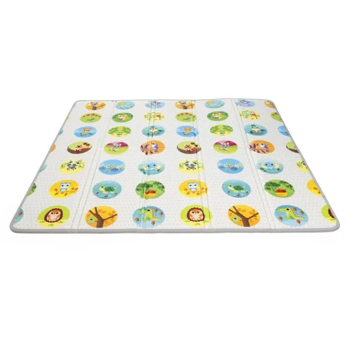 Chicco Tapis d'éveil Maxi 2 en 1 - Espace de jeu sécurisé 200 x 180 cm avec graphiques joyeux et animaux