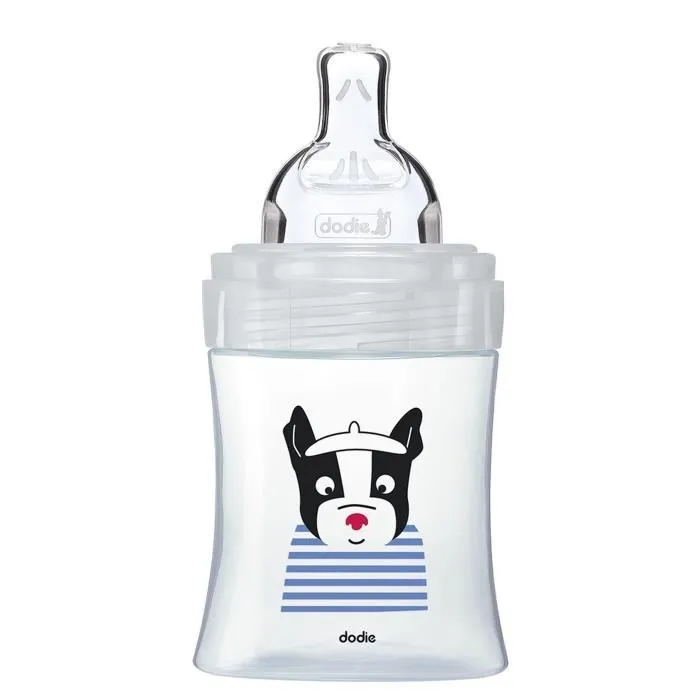 Dodie Biberon Sensation+ Anti-Coliques Verre 150ml 0m+ Paris - Téthine plate, sans BPA, qualité pharmaceutique, sans fuite