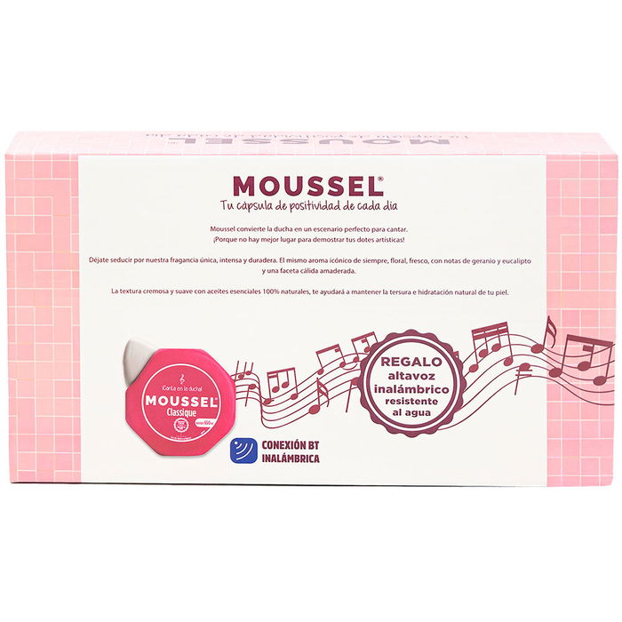 Moussel Mousse Classique Étui Gel Douche 3 pcs avec Haut-parleur Bluetooth Étampé
