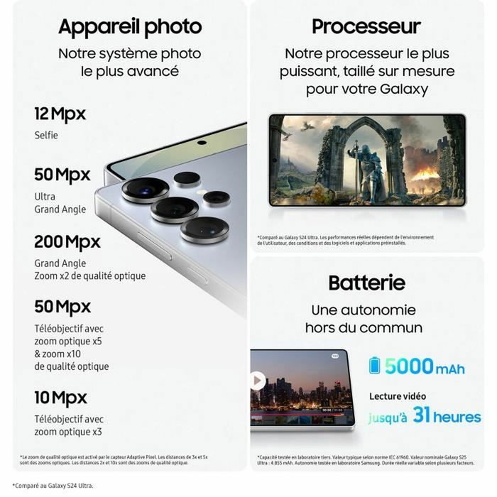 Smartphone Samsung SM-S938B 6,9" Octa Core 12 GB RAM 1 TB Noir