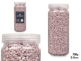 GIFTDECOR Bote Piedra 2-5 mm Métallisée Rose 700g