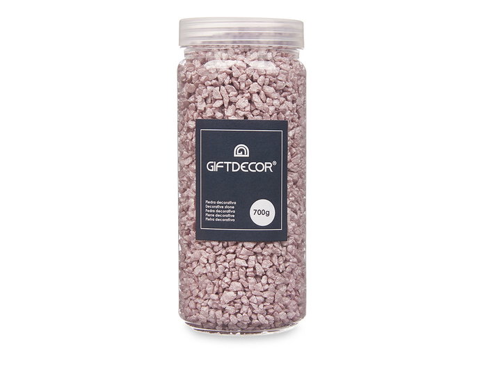 GIFTDECOR Bote Piedra 2-5 mm Métallisée Rose 700g