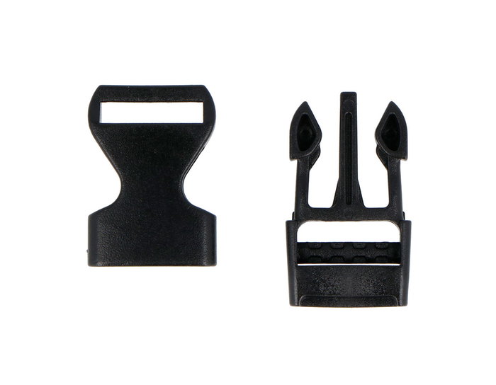 Innspiro Lot de 5 boucles doubles en plastique noir 15,8 mm