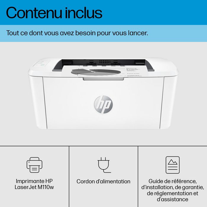 HP Imprimante laser mono M110w compacte WiFi - Jusqu'à 20 ppm, impression professionnelle HP Imprimante laser mono M110w compacte WiFi - Jusqu'à 20 ppm, impression professionnelle