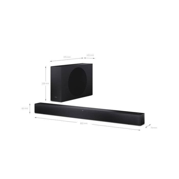 Sharp HT-SBW310 Barre de son avec caisson de basses sans fil, Black Sharp HT-SBW310 Barre de son avec caisson de basses sans fil, Black