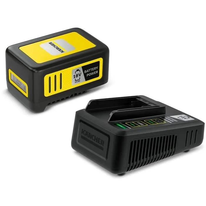 Karcher Batterie Power 18V 5 Ah + Chargeur Rapide pour Outils Électroportatifs avec Écran LCD