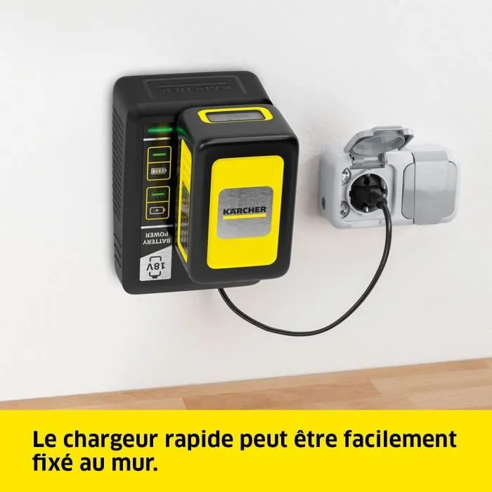 Karcher Batterie Power 18V 5 Ah + Chargeur Rapide pour Outils Électroportatifs avec Écran LCD