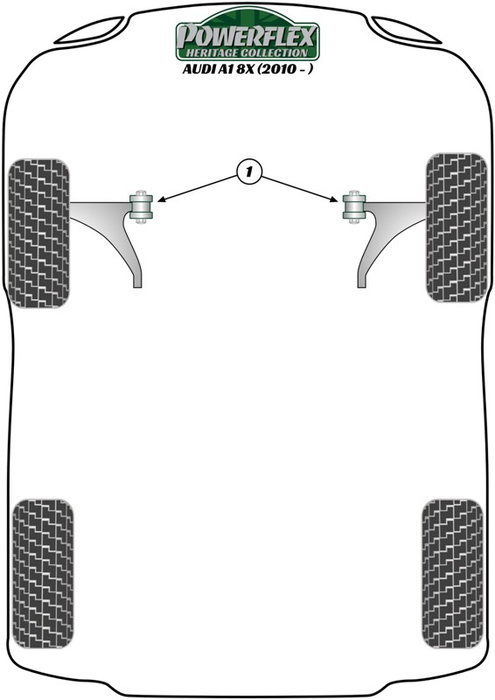 Powerflex PFF85-620 Support Moteur Inférieur Large Silentblock Std Essence Polyuréthane