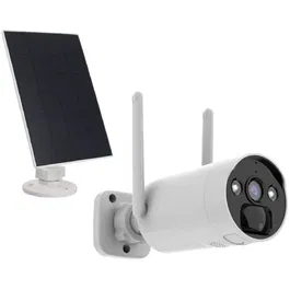 KYF - Caméra de sécurité 4MP ULTRA HD rechargeable avec panneau solaire - Éclairage LED 1600 lm et rotation motorisée - Compatible KIT écran 7' et enregistreur 4MP