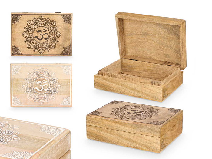 GIFTDECOR Boîte rectangulaire en bois Blanc-Naturel, lot de 6 GIFTDECOR Boîte rectangulaire en bois Blanc-Naturel, lot de 6