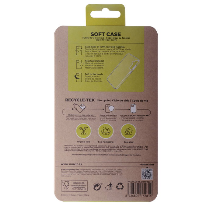 Protection pour téléphone portable Muvit for Change Galaxy S23 FE 5G Transparent Samsung Galaxy S23 Ultra