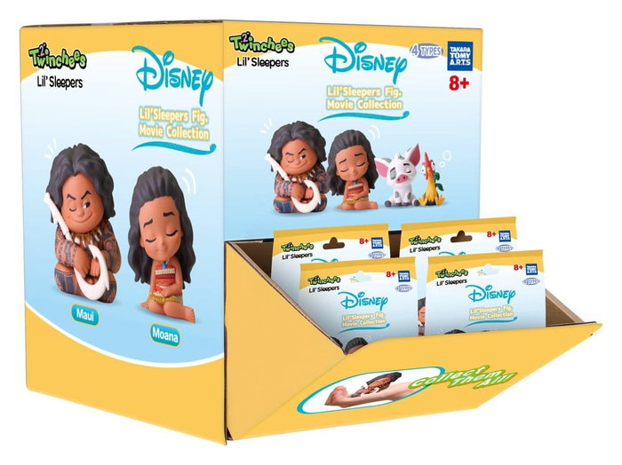 Takara Tomy Assortiment de 24 figurines Vaiana Twinchees Lil' Sleepers 5 cm