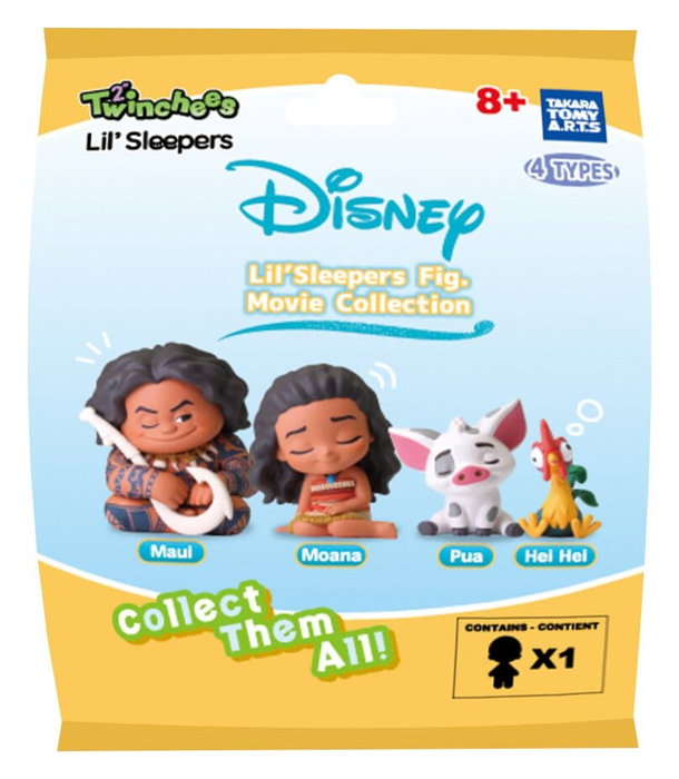 Takara Tomy Assortiment de 24 figurines Vaiana Twinchees Lil' Sleepers 5 cm