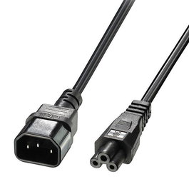 Lindy Câble d'alimentation secteur IEC C5 vers IEC C14, H05-VVF, 3 conducteurs 0.75 mm², noir, 2 mètres pour usage professionnel