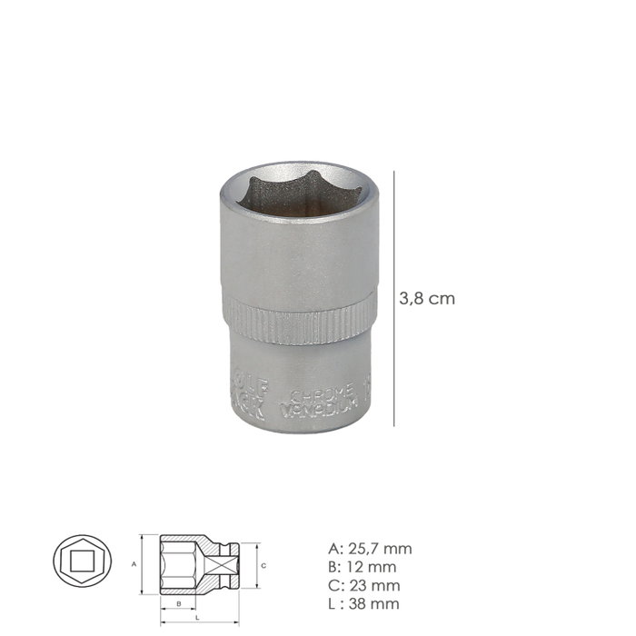 WOLFPACK LINEA PROFESIONAL Clé à douille hexagonale 19 mm 1/2 pol.