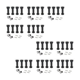Emuca Lot de 10 kits de pieds de réglage pour meubles Bone, avec base pré-assemblée, hauteur 150mm, réglable 148-165mm, Plastique, Noir