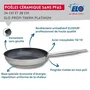 Elo Set de 3 poêles induction professionnelles ELODUR 18/10 avec couvercles en verre, Ø 24-28 et 32 cm, sans PFAS, compatibles tous feux