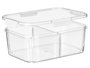 Leknes Boîte hermétique compartimentée blanche 3,3L 27x10x20 cm en plastique (Set de 12)