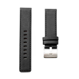 Tayroc Bracelet de montre TY82 en cuir noir, 22mm