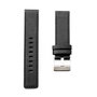 Tayroc Bracelet de montre TY82 en cuir noir, 22mm