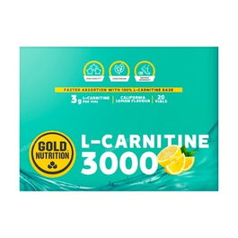 Gold Nutrition L-Carnitine 3000 mg goût Citron 20 Flacons - Complément Alimentaire Sport