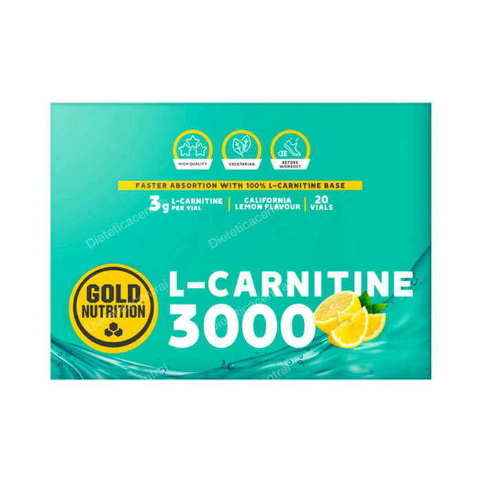 GOLD NUTRITION L-CARNITINA 3000mg sabor limon 20viales GOLD NUTRITION L-CARNITINA 3000mg sabor limon 20viales