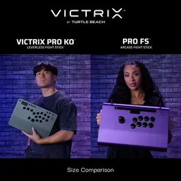 Victrix Pro KO Leverless Fight Stick - Manette de combat sans levier officielle PlayStation - Compatible PS5, PS4, Windows 10/11 - Gris