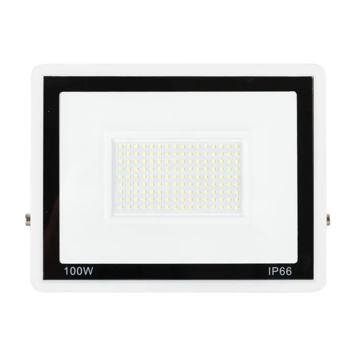 Projecteur LED extérieur 100W 8000 Lumen IP66 Blanc Réglable 6000K 60000H, pour murs, pergolas, jardins et usage industriel