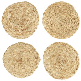 Home Deco Factory Lot de 4 Posavasos en Jute de 10 cm de Diamètre