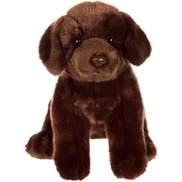 Gipsy Toys - Peluche chien Labrador marron assis - 25 cm - Jouet en peluche réaliste pour enfants et collectionneurs