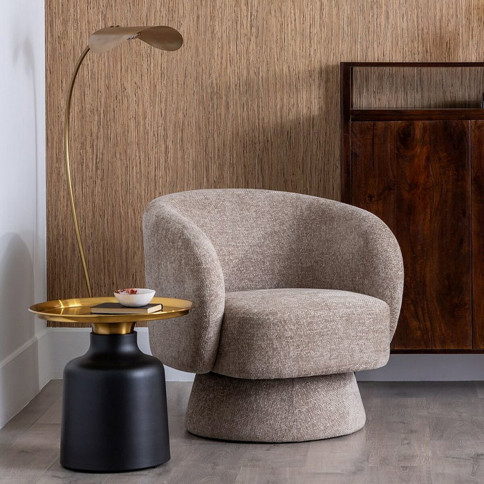 BigBuy Home Table d'appoint Noir et Doré