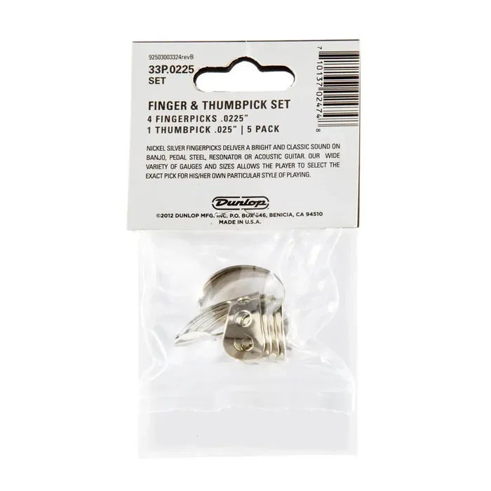 Dunlop Médiators de doigt et pouce Nickel Silver .0225, pack de 5