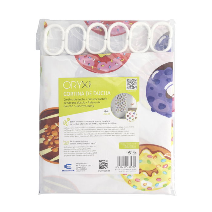 ORYX Rideau de douche Donuts 180x200cm imperméable