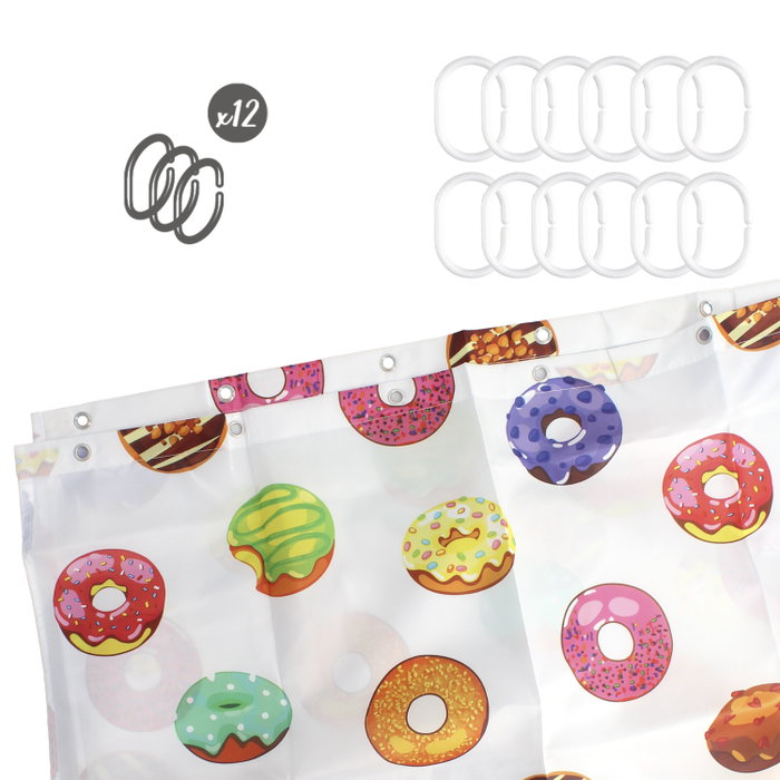 ORYX Rideau de douche Donuts 180x200cm imperméable