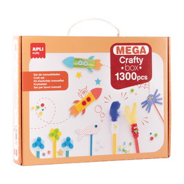 APLI KIDS - Set de Loisirs Créatifs 1300 Pièces pour Enfants - Jeu de Bricolage et Activités Manuelles - Livre d'Exemples - À partir de 4 ans