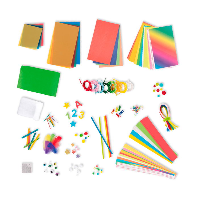 APLI KIDS - Set de Loisirs Créatifs 1300 Pièces pour Enfants - Jeu de Bricolage et Activités Manuelles - Livre d'Exemples - À partir de 4 ans