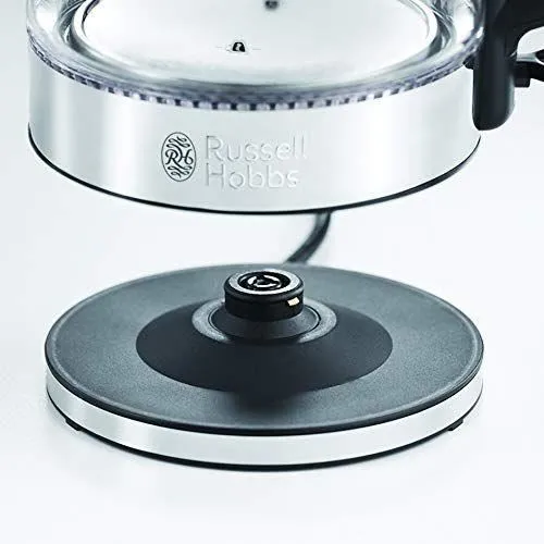 Russell Hobbs 20760-57 Bouilloire filtrante en verre Clarity 1L avec cartouche Brita maxtra incluse - Illumination bleue, filtre lavable