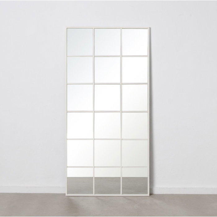 BigBuy Home Miroir mural Blanc Vertical Fenêtre 90 x 3 x 180 cm