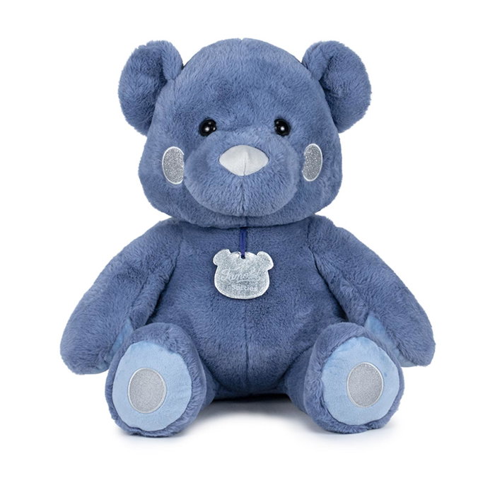 Famosa Peluche Ours Boutique 54 cm - Couleurs Bleu et Rose - Design avec Joues et Pattes à Paillettes Argentées - Réf. 76/21762