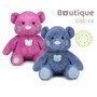 Famosa Peluche Ours Boutique 54 cm - Couleurs Bleu et Rose - Design avec Joues et Pattes à Paillettes Argentées - Réf. 76/21762