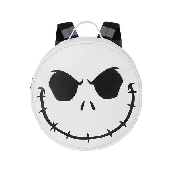 Disney Pesadilla Antes de Navidad Mochila Ronde avec motif crâne et os, blanc, PVC, 25x25x9 cm