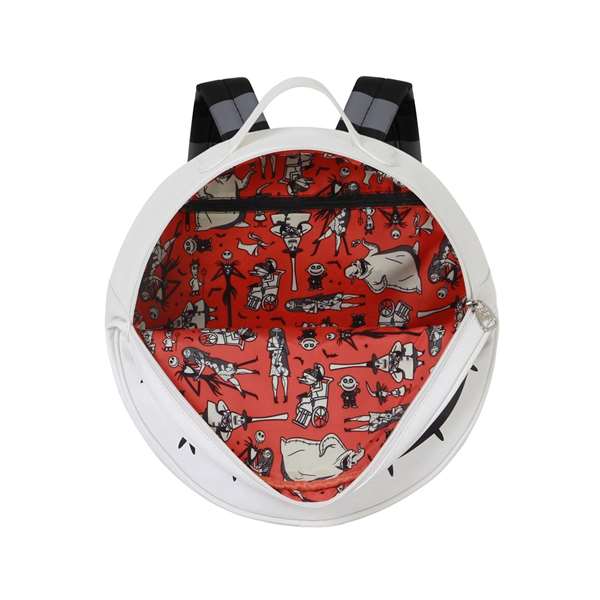 Disney Pesadilla Antes de Navidad Mochila Ronde avec motif crâne et os, blanc, PVC, 25x25x9 cm