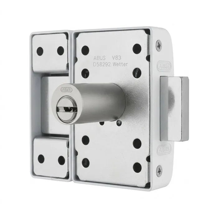 Abus Verrou de porte haute sécurité VP12R CB 45 W blanc à bouton 12 goupilles Abus Verrou de porte haute sécurité VP12R CB 45 W blanc à bouton 12 goupilles