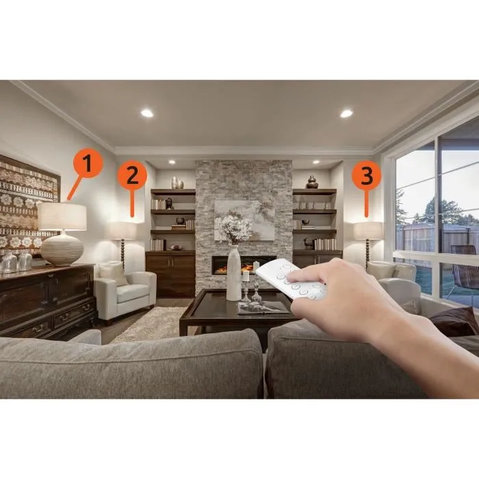 GAO Kit 3 Prises Télécommandées Mini - 2 Intérieures et 1 Extérieure IP44, Télécommande All ON/OFF, Portée 30 m, 433.92 MHz, 230 V, Blanc GAO Kit 3 Prises Télécommandées Mini - 2 Intérieures et 1 Extérieure IP44, Télécommande All ON/OFF, Portée 30 m, 433.92 MHz, 230 V, Blanc