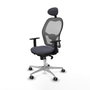 Piqueras y Crespo Chaise de Bureau avec Appui-tête 1D086G1 Gris foncé