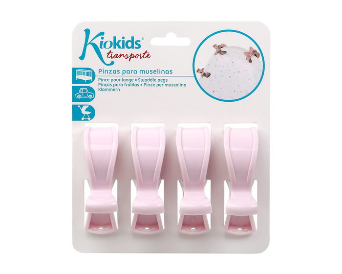 KioKids Pinces pour Mousselines Rose (Pack de 4)